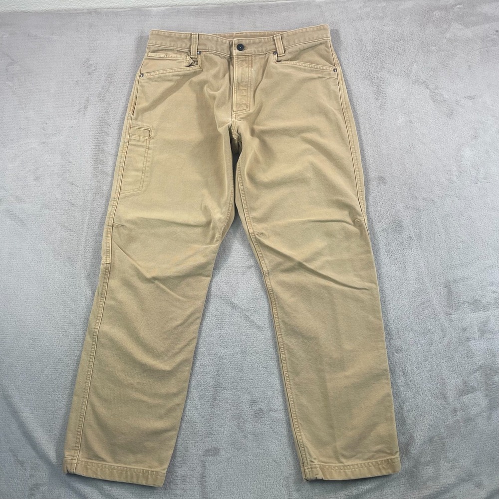 The North Face Campfire Pants Men 36x31 Beige Canvas Articulated Knee Hike Climb